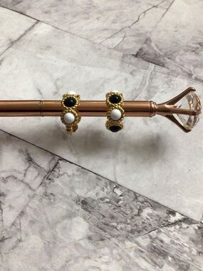 Vintage Monet Gold-Tone Ring Set with Black and White Cabochons